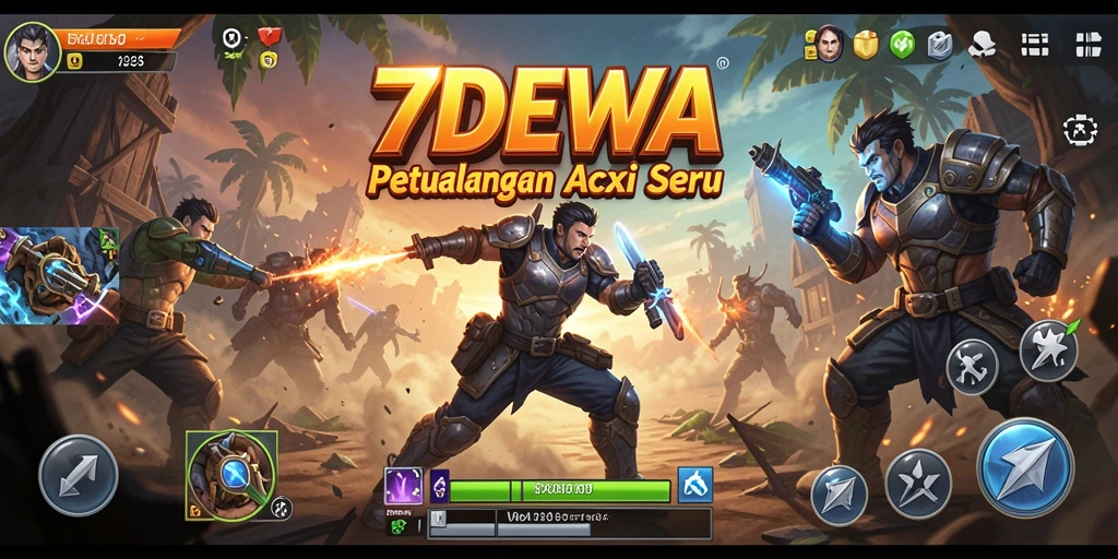 Screenshot menampilkan aksi epic dalam 7DEWA dengan pertarungan mendebarkan.