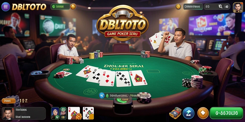Screenshot gameplay DBLTOTO yang menampilkan serunya permainan poker.