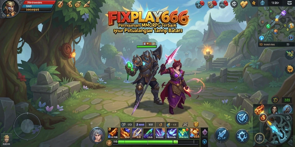 Tampilan utama gameplay FIXPLAY666 yang menampilkan petualangan seru dalam MMORPG.