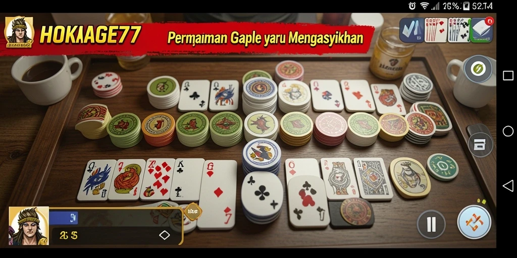 Tampilan gameplay seru dari HOKAGE77 saat bermain Gaple.