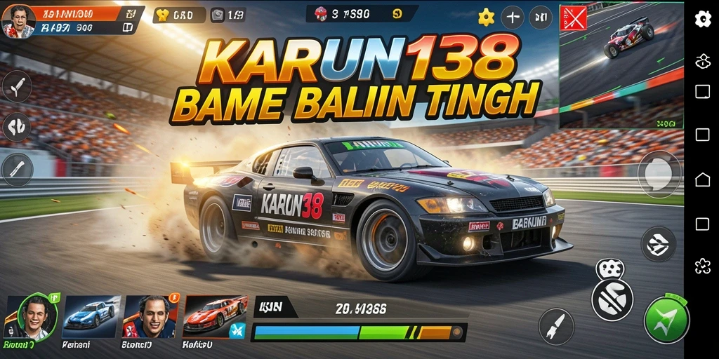 Tangkapan layar dari gameplay balapan yang mendebarkan di KARUN138.