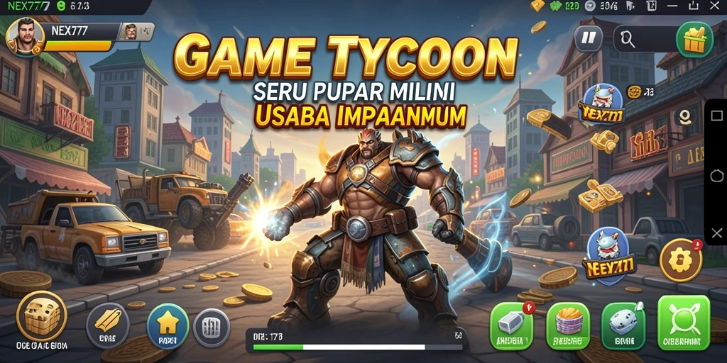 Screenshot NEX777 menampilkan pengalaman gameplay Tycoon yang mendebarkan.