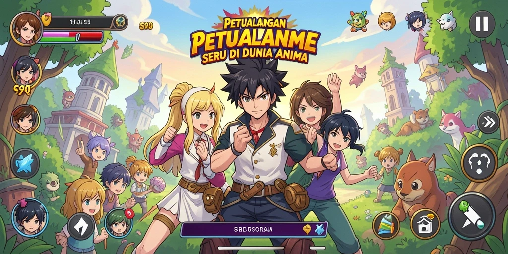 Screenshot dari gameplay S80 menampilkan aksi seru karakter Anime.