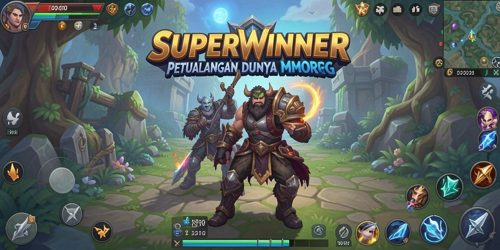 Screenshot gameplay SUPERWINNER dengan aksi petualangan yang seru.