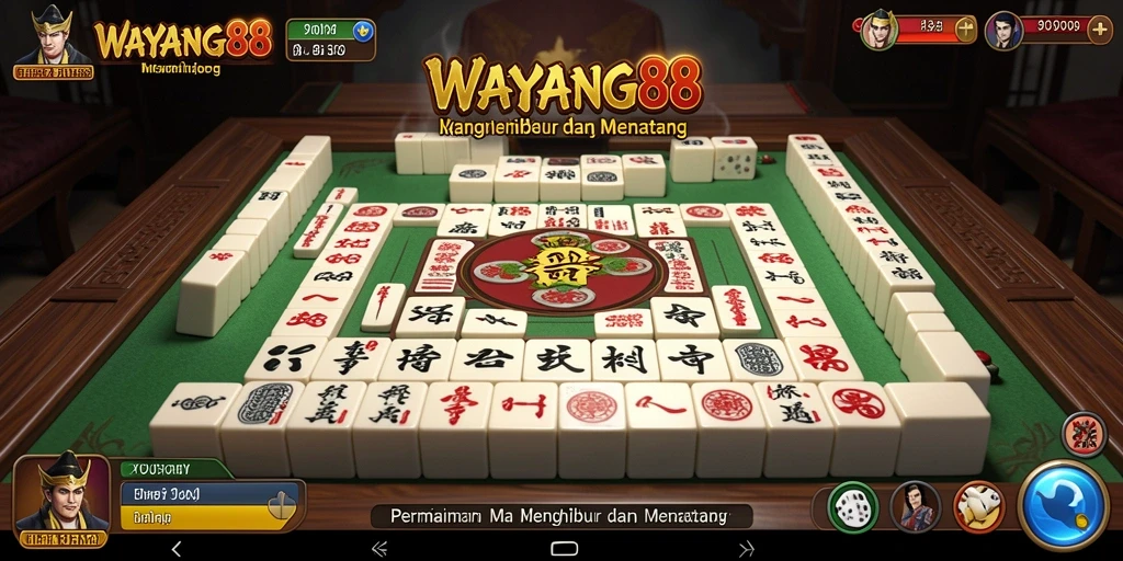 Tampilan utama gameplay WAYANG88 yang menarik saat memainkan Mahjong.